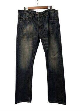 Antique Rivet Mens 38x34 Straight Leg Jeans Distressed Y2K Skater Grunge